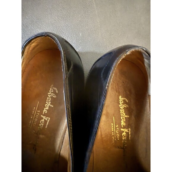 Salvatore Ferragamo Men’s Loafers Monk Strap Dress Shoes 10.5 D Black Italy EUC - Picture 13 of 16